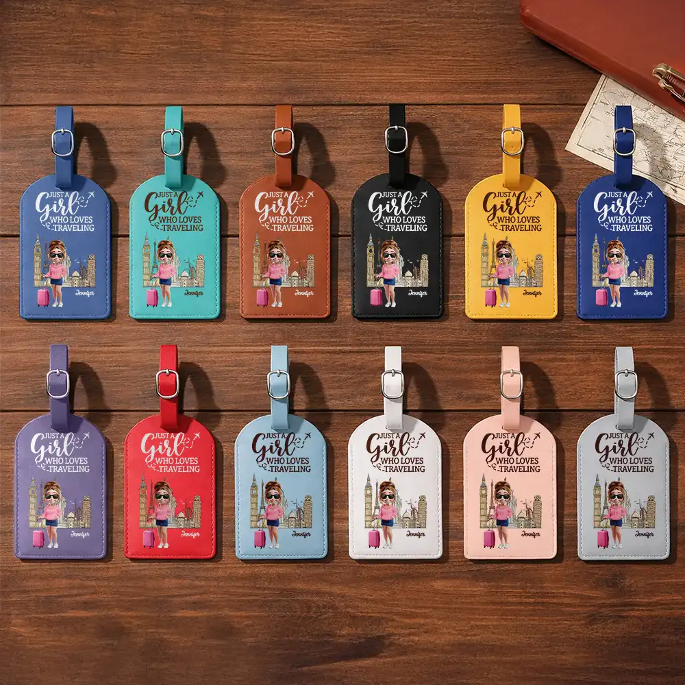 Travel,Gift For Yourself,Gift For Women,Funny - All My Travel Crap - Personalized Leather Luggage Tag