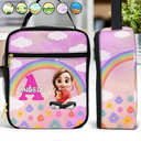 Back To School,Gift For Kids,Gift For Grandkids - Alphabet Name 3D Effect Kid - Personalized Kids Lunch Bag