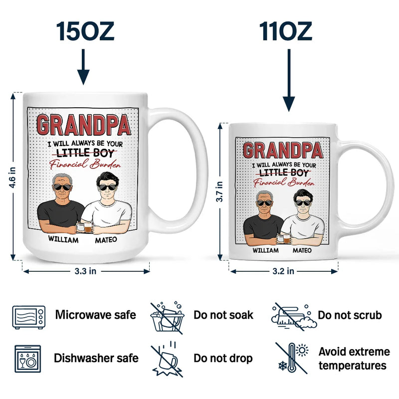 Gift For Men,Gift For Grandpa,Grandpa - Grandkids,Gift For Father,Dad - Daughters (Adult),Dad - Sons,Funny - Always Be Your Financial Burden - Personalized Mug