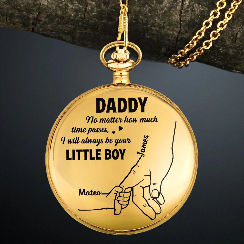 Gift For Father,Dad - Daughters (Young),Dad - Daughters (Adult),Happy - Always Be Your Little Girl - Personalized Pocket Watch