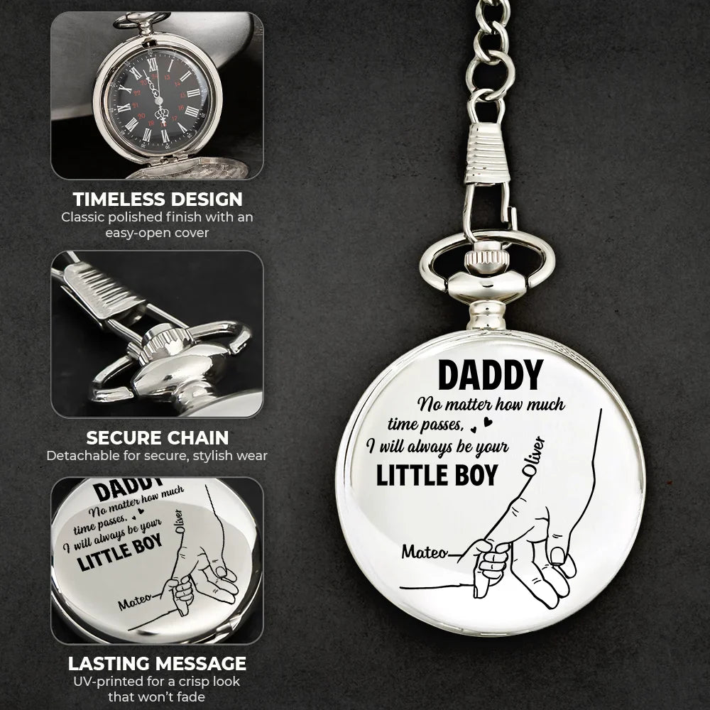 Gift For Father,Dad - Daughters (Young),Dad - Daughters (Adult),Happy - Always Be Your Little Girl - Personalized Pocket Watch