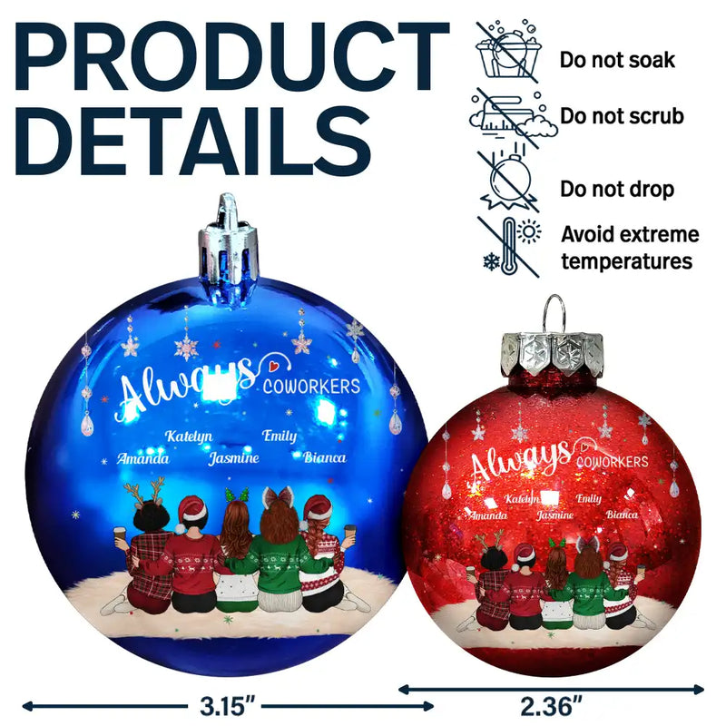 Gift For Bestie,Christmas,Happy - Always Besties - Personalized Ball Ornament