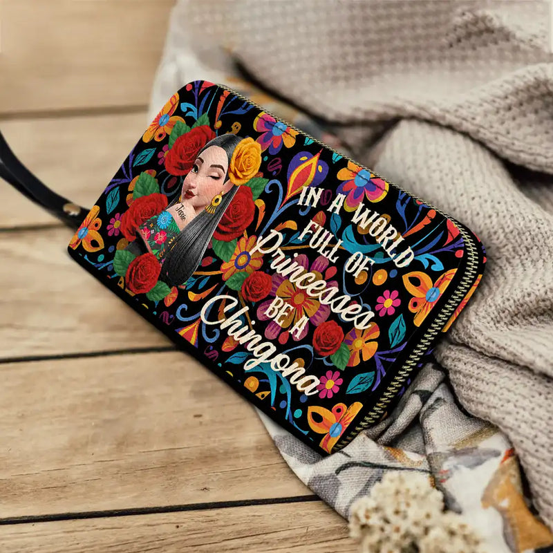 Gift For Bestie, Gift For Sisters, Gift For Yourself, Gift For Women, Happy, Hispanic - Always Chingona Sometimes Cabrona But Never Pendeja Hispanic - Personalized Leather Long Wallet