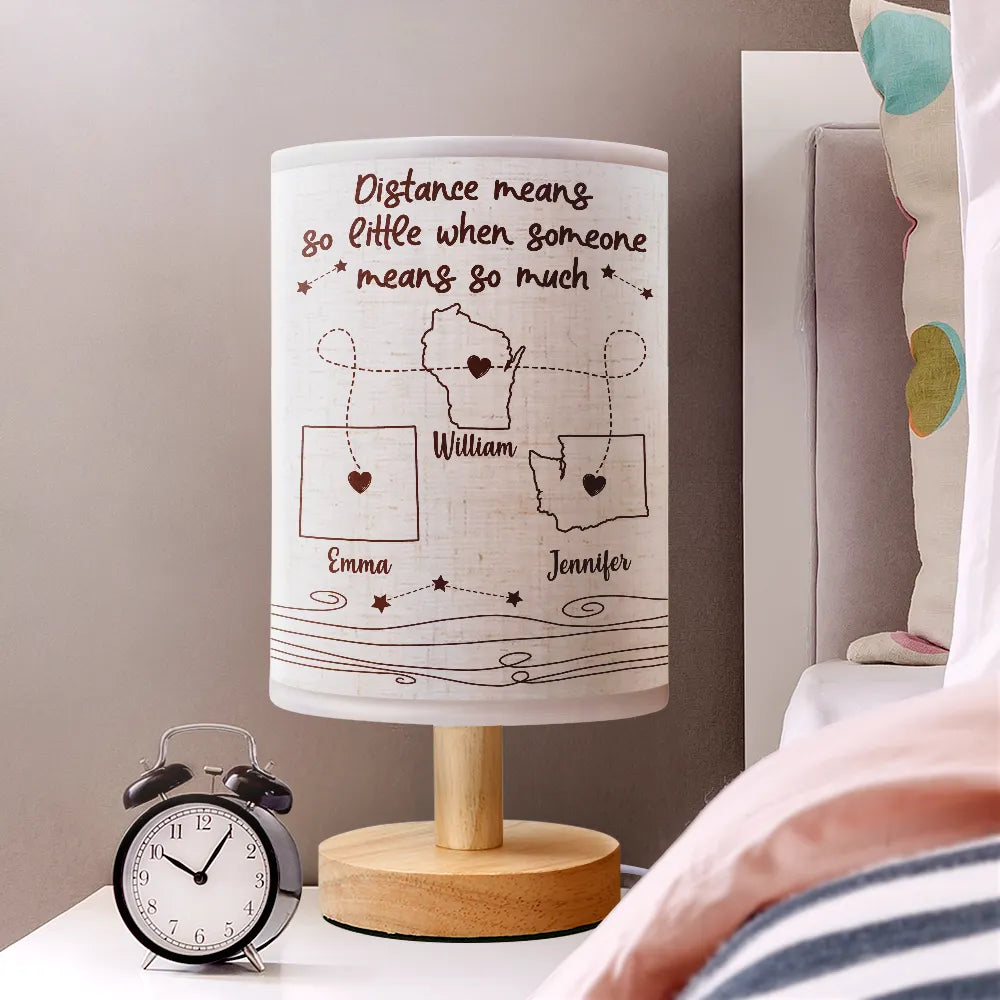 Love, Long Distance, Gift For Couples, Gift For Bestie, Gift For Sibling - Always Under The Same Sky Long Distance Relationship - Personalized Fabric Lamp