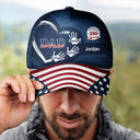 Gift For Husband,Gift For Yourself,Gift For Men,Gift For Father,Gift For Grandpa,Independence Day,Happy - America 250 Anniversary Grandpa Dad Kids Handprints - Personalized Classic Cap