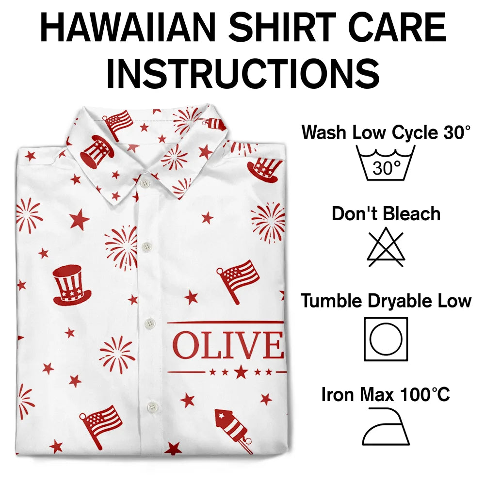 America 250th,Independence Day,Summer,Family,Proud,Custom Text - America 250 Freedom Feels Like Summer - Personalized Hawaiian Shirt