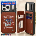 Gift For Yourself,Gift For Women,Gift For Men,Independence Day,America 250th,Happy,No Custom - America 250 Years Of Freedom Cowboy Skeleton - Leather Flip Wallet Phone Case