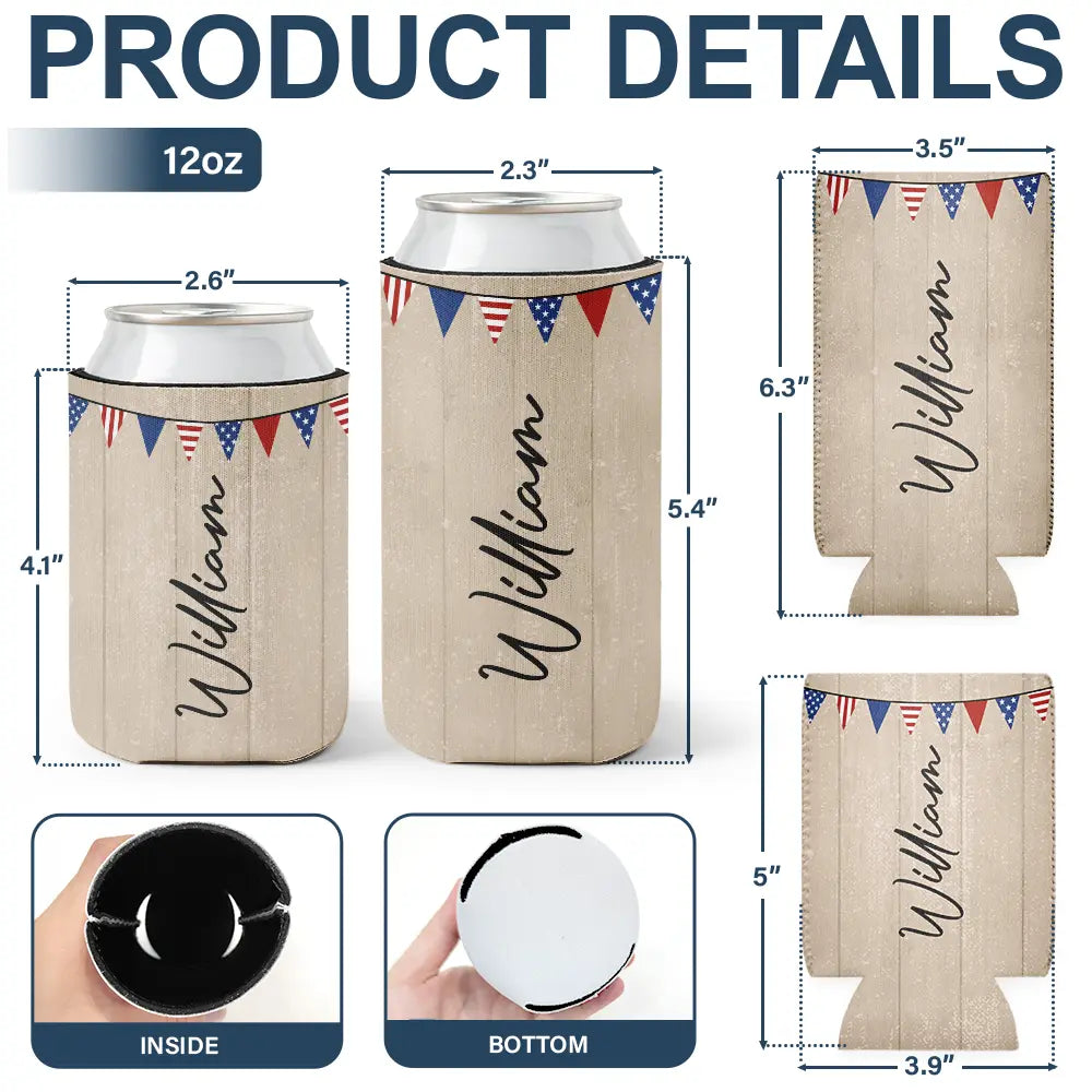 Gift For Yourself,Gift For Women,Gift For Men,Independence Day,America 250th,Happy - America 250 Years Of Freedom Cowboy Skeleton - Personalized Can Cooler Sleeve
