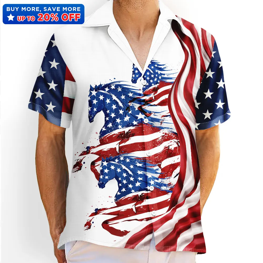 Gift For Yourself,Gift For Women,Gift For Men,Independence Day,America 250th,Happy,No Custom - America 250 Years Of Freedom Cowboy Skeleton With Horses - Hawaiian Shirt