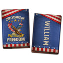 Travel,Gift For Yourself,Happy,America 250th,Independence Day - America 250 Years Of Freedom Embroidery Effect Prints - Personalized Passport Cover, Passport Holder