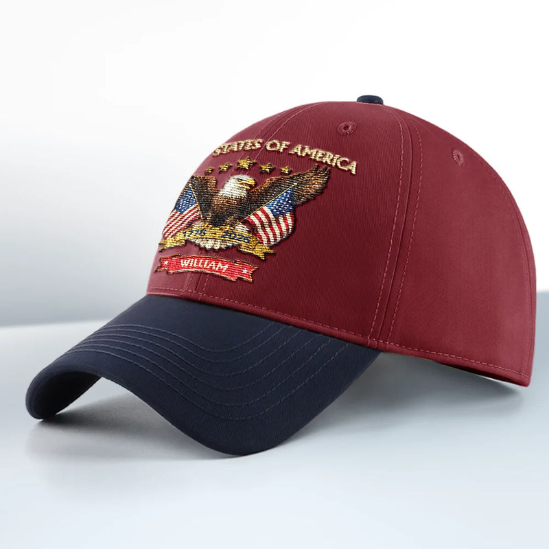 America 250th, Independence Day, Gift For Yourself, Proud, Custom Text - America 250th Anniversary - Personalized Embroidered Two Tone Cap