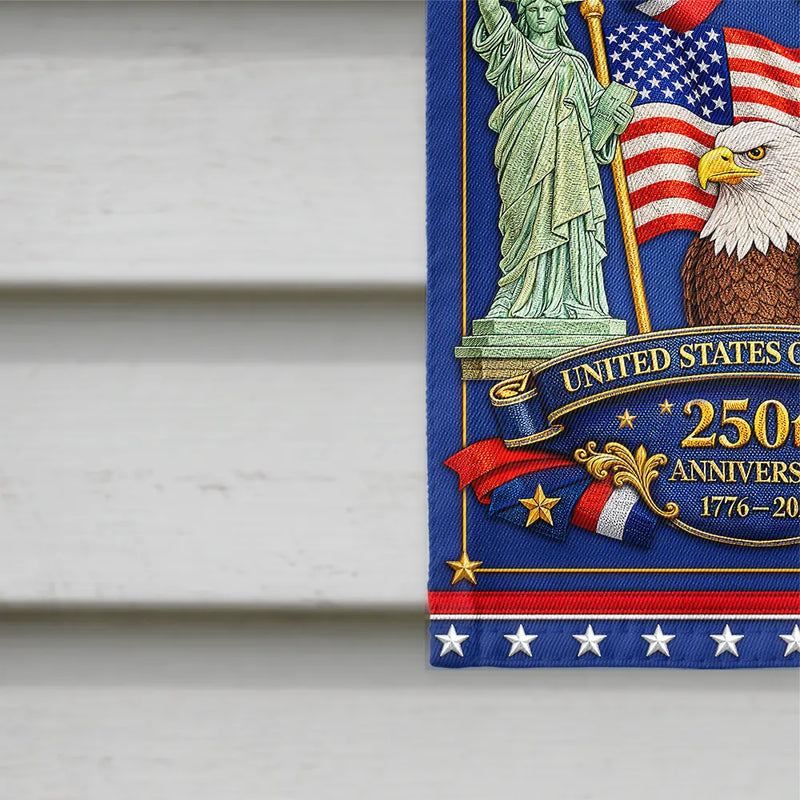 Family, Parents, Gift For Grandparents, Happy - America 250th Anniversary Family - Personalized Flag