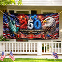 Family,America 250th,Happy - America 250th Anniversary Family Name - Personalized Horizontal Banner
