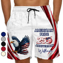 America 250th, Independence Day, Gift For Yourself, Proud, Icon - America 250th Anniversary US Pride Patriotic Eagle - Personalized Unisex Beach Shorts