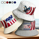 Independence Day,America 250th,Gift For Men,Icon,Proud - America 250th Anniversary US Pride Patriotic Eagle - Personalized Bucket Hat
