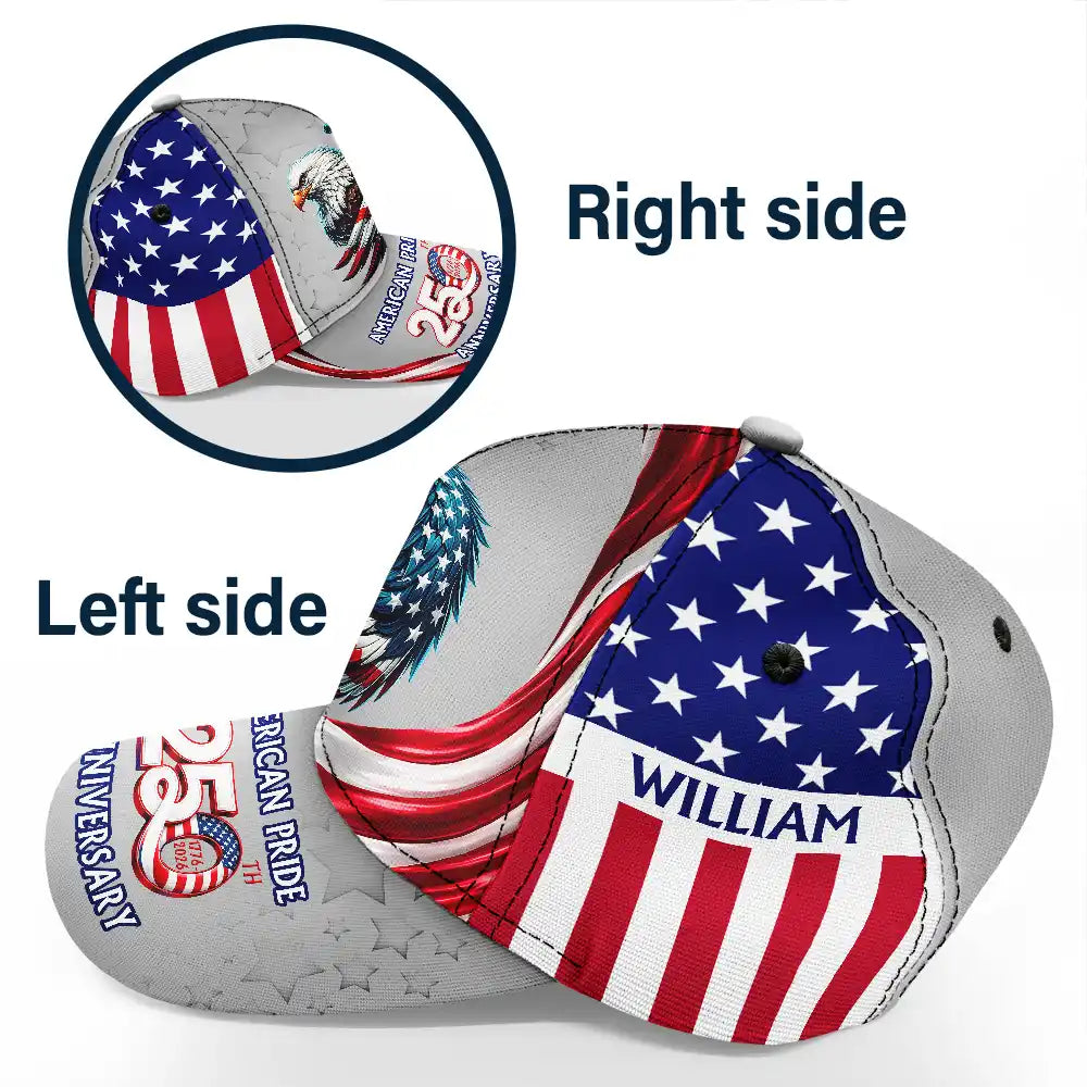 Gift For Mother,Gift For Father,America 250th,Independence Day,Happy - America 250th Anniversary US Pride Patriotic Eagle - Personalized Classic Cap