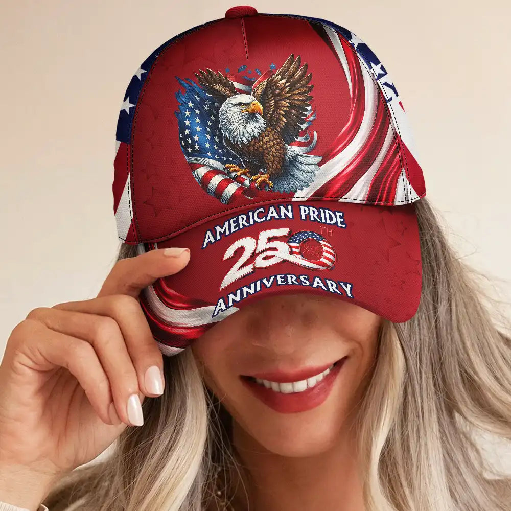Gift For Mother,Gift For Father,America 250th,Independence Day,Happy - America 250th Anniversary US Pride Patriotic Eagle - Personalized Classic Cap