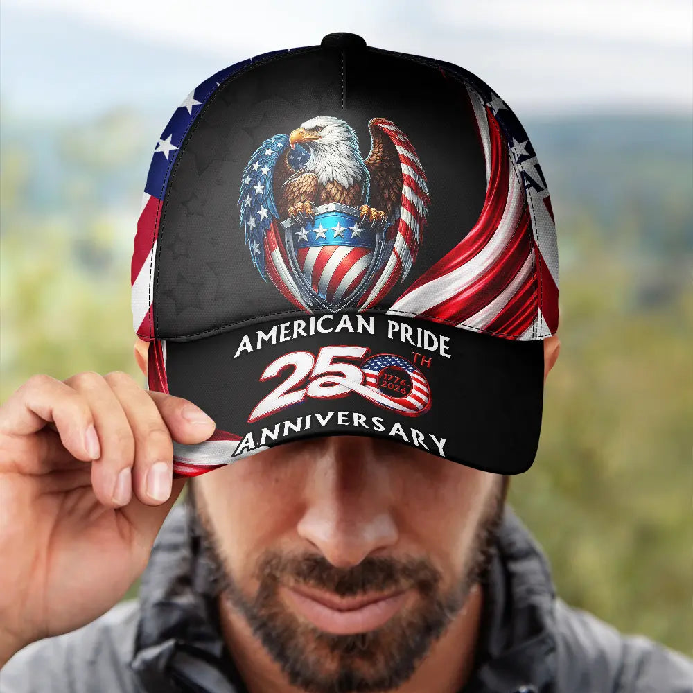 Gift For Mother,Gift For Father,America 250th,Independence Day,Happy - America 250th Anniversary US Pride Patriotic Eagle - Personalized Classic Cap