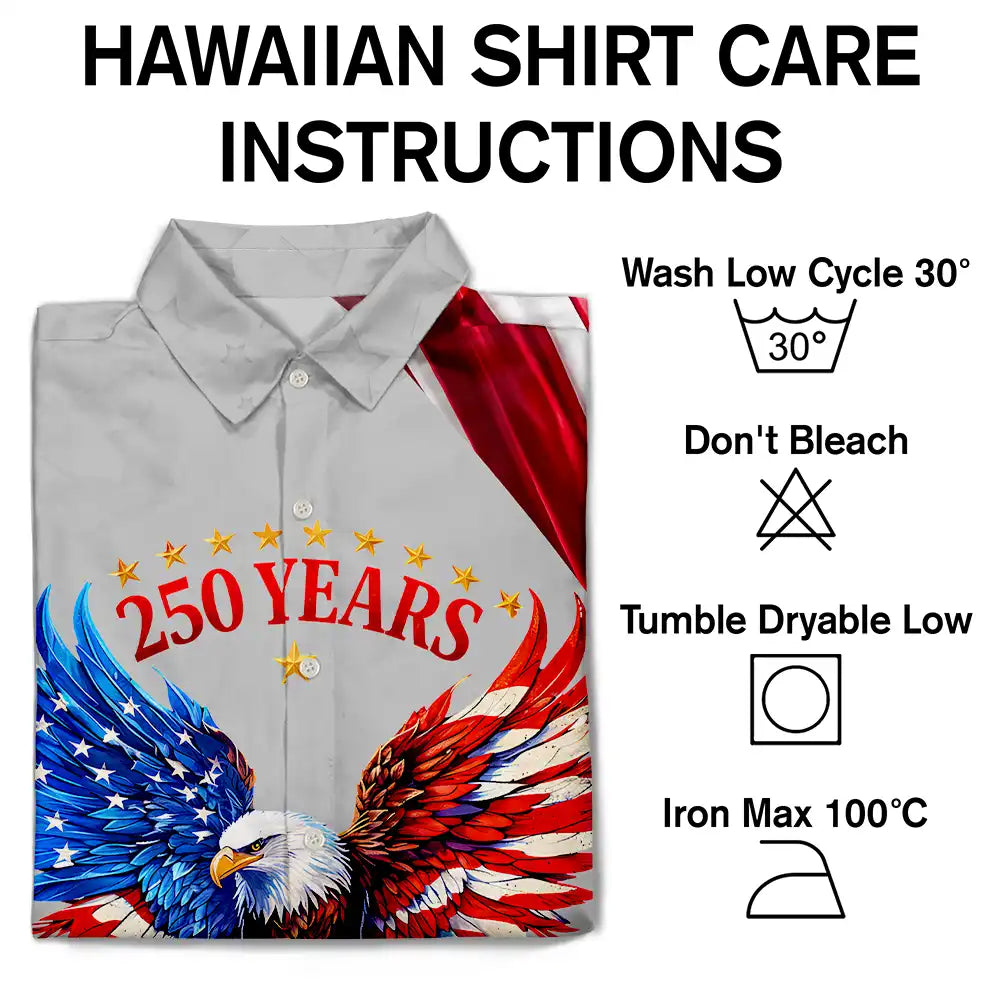 Gift For Men, Gift For Yourself, Happy - America 250th Anniversary US Pride Patriotic Eagle - Personalized Hawaiian Shirt