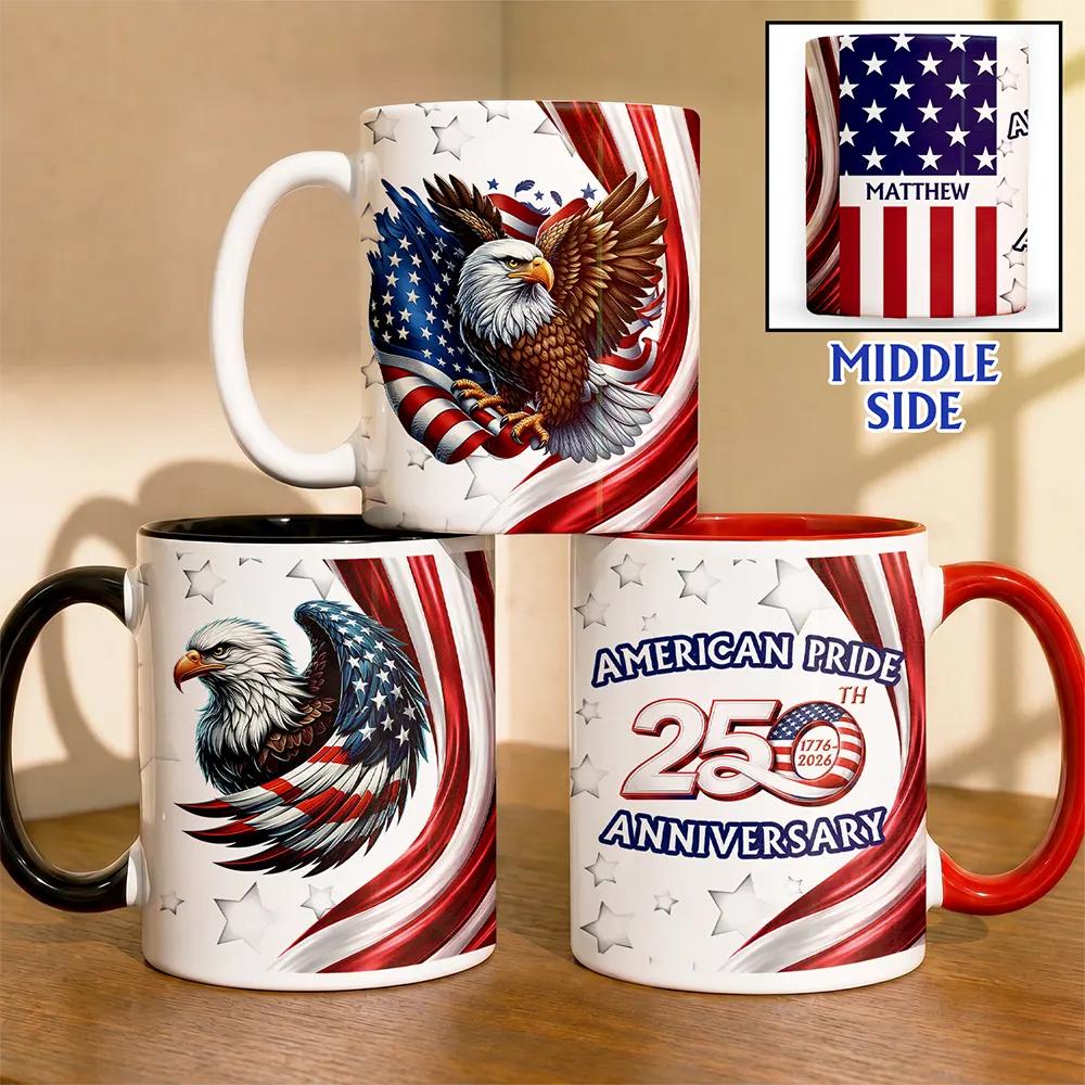 America 250th Anniversary US Pride Patriotic Eagle - Personalized Mug