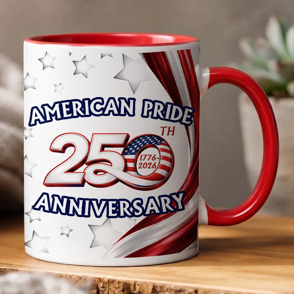 Independence Day,America 250th,Gift For Men,Icon,Proud - America 250th Anniversary US Pride Patriotic Eagle - Personalized Mug