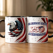 Independence Day,America 250th,Gift For Men,Icon,Proud - America 250th Anniversary US Pride Patriotic Eagle - Personalized Mug