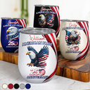 America 250th, Independence Day, Gift For Yourself, Proud, Icon - America 250th Anniversary US Pride Patriotic Eagle - Personalized Wine Tumbler