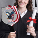 America 250th, Independence Day, Family, Proud, Icon - America 250th Anniversary US Proud Patriotic Eagle - Personalized Handheld Fan