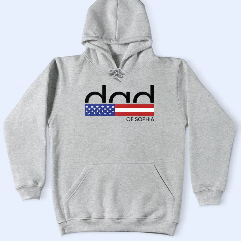 Gift For Father,Independence Day,Happy - America Dad Of Kid Custom Name - Personalized T Shirt