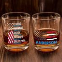 Gift For Father,Gift For Grandpa,Independence Day,Happy - America Legend Husband Dad Papa Stars And Stripes - Personalized Whiskey Glass