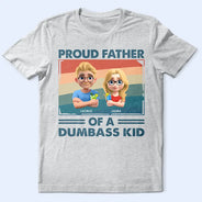 Gift For Father,Gift For Grandpa,Independence Day,Funny - America Proud Dad Retro Brush Stroke - Personalized T Shirt