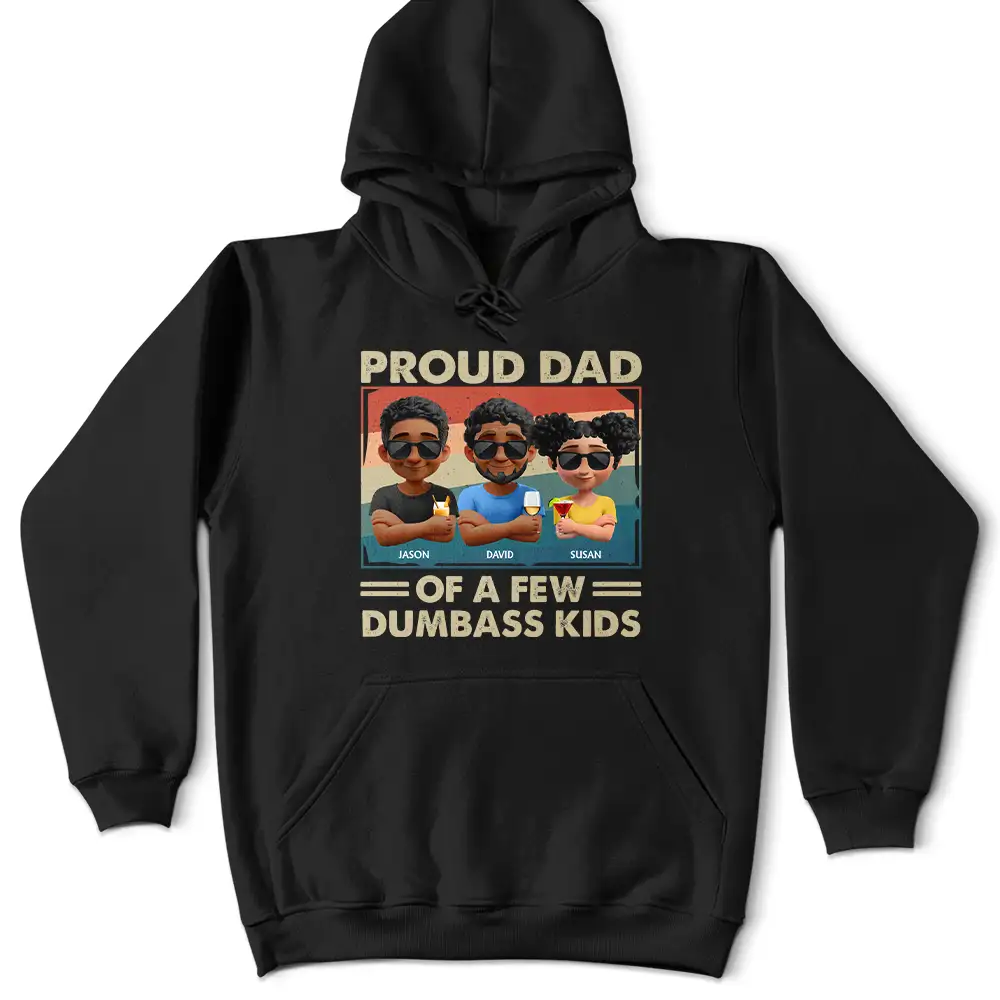 Gift For Father,Gift For Grandpa,Independence Day,Funny - America Proud Dad Retro Brush Stroke - Personalized T Shirt