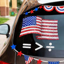 America 250th, Independence Day - America Waving Flag Faux Glitter Equal Better Than Divide - Personalized Decor Decal