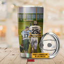 American Football Dad And Son Behind Every Football Player, Dad And Son Gift, Custom Tumbler