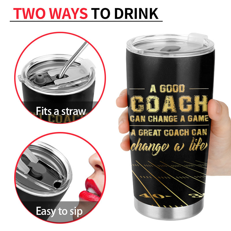American Football Great Coach Can Change A Life - Gift For Coach - Personalized Custom Tumbler