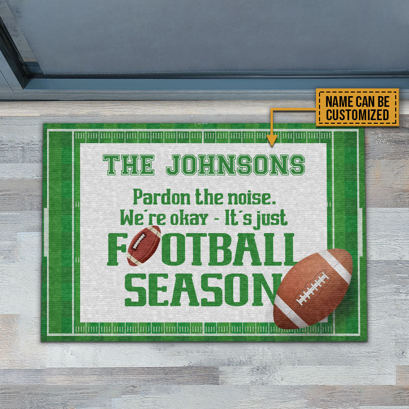 American Football Pardon The Noise Custom Doormat, Football Season, Home Decor, Outdoor Decor
