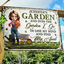 Gardening,Gift For Women - And Into The Garden I Go Gardening Woman - Personalized Classic Metal Signs