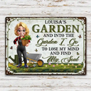 Gardening,Gift For Women - And Into The Garden I Go Gardening Woman - Personalized Classic Metal Signs