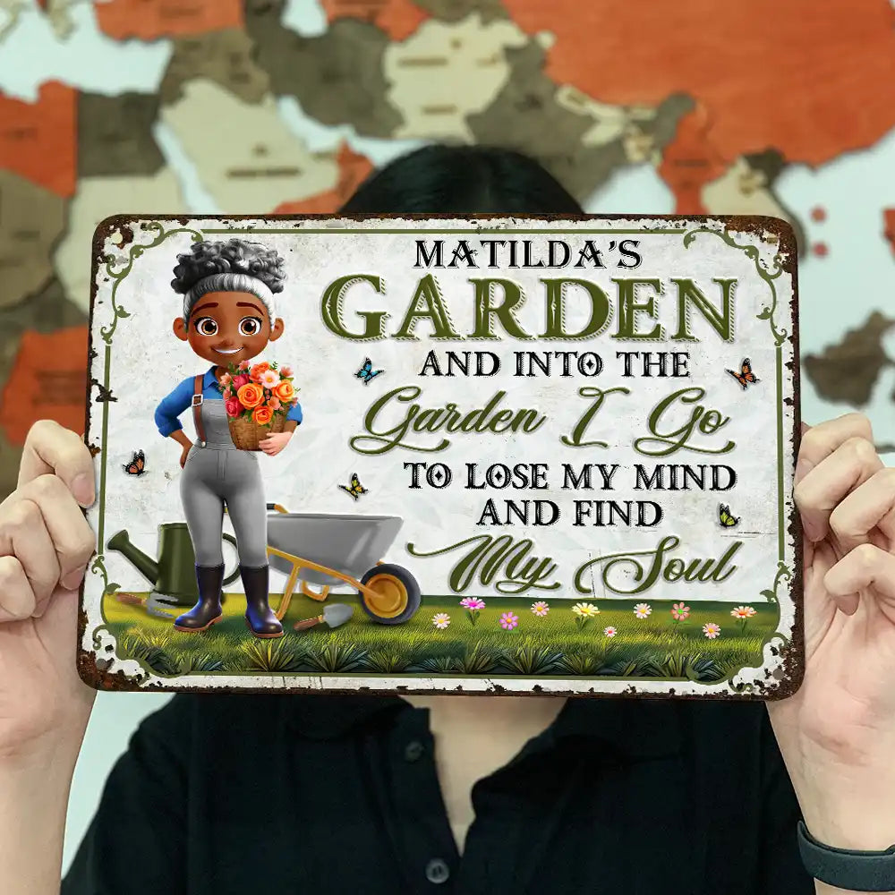 Gardening,Gift For Women - And Into The Garden I Go Gardening Woman - Personalized Classic Metal Signs