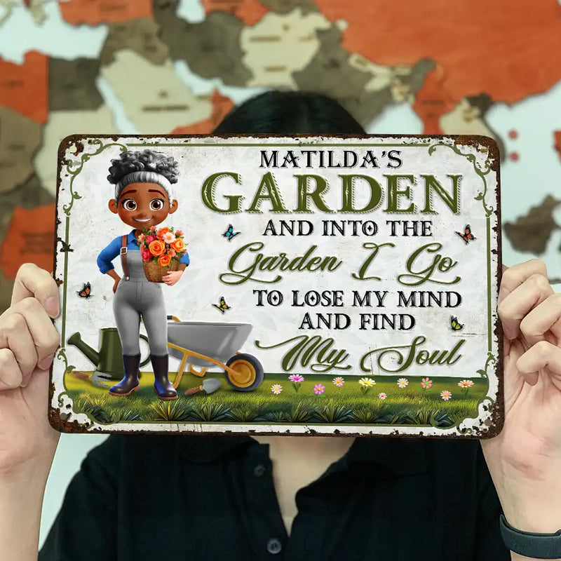Gardening,Gift For Women - And Into The Garden I Go Gardening Woman - Personalized Classic Metal Signs