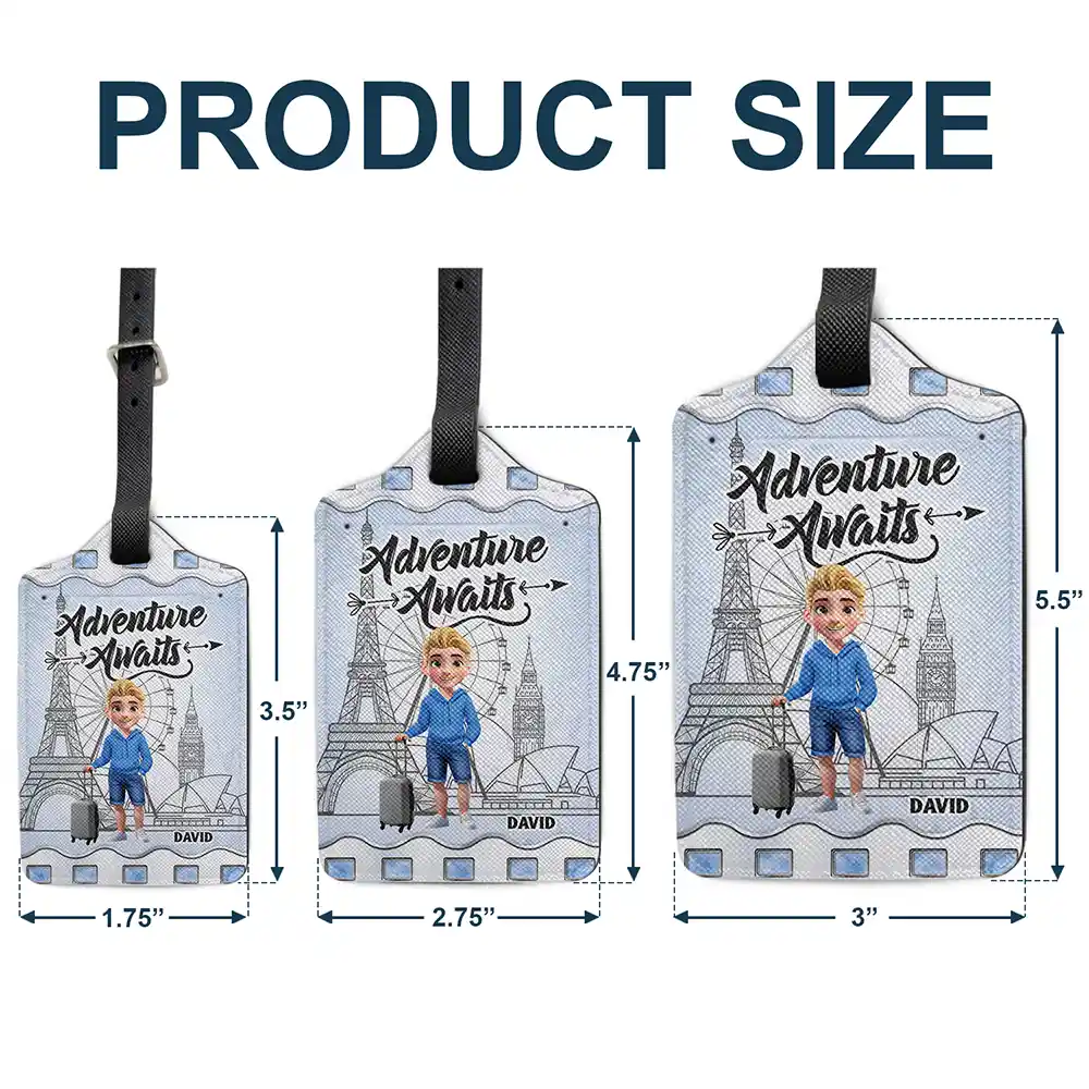 Happy,Travel - And So Adventure Begins Travel - Personalized Luggage Tag