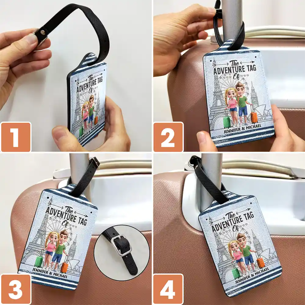 Happy,Travel - And So Adventure Begins Travel - Personalized Luggage Tag