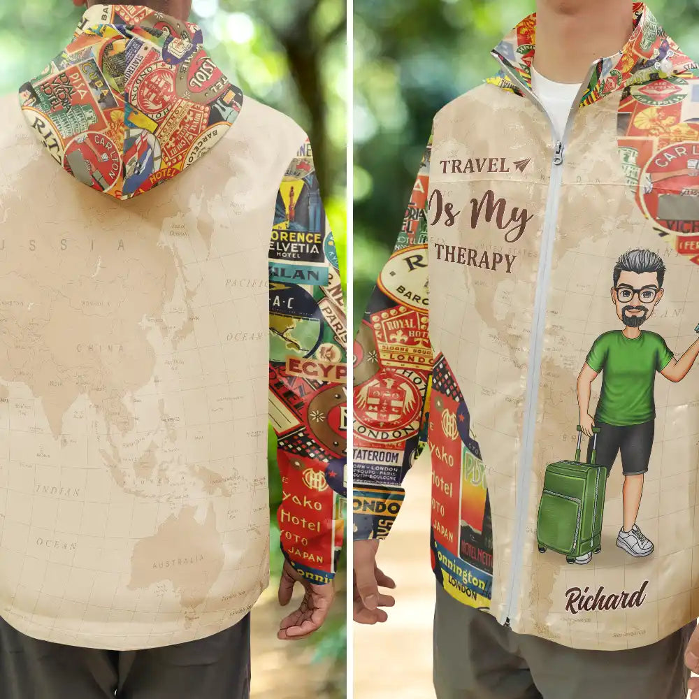 Gift For Women,Travel,Happy - And So The Adventure Begins Travel Lover - Personalized Rain Jacket