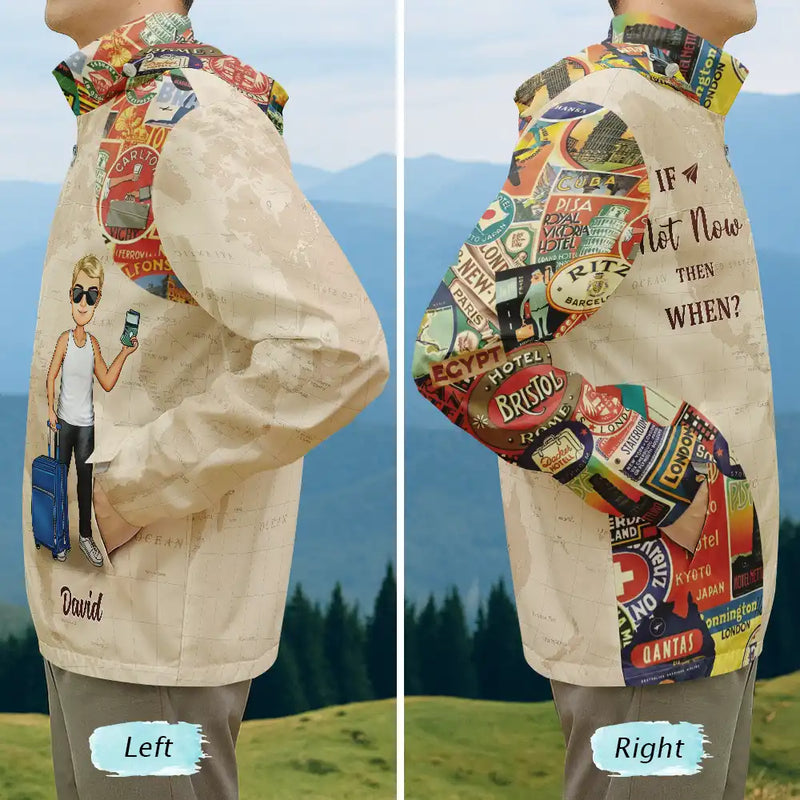 Gift For Women,Travel,Happy - And So The Adventure Begins Travel Lover - Personalized Rain Jacket