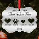 Parents,Pet Couple,Family,Happy,Christmas - And Then There Were Four Couple With Kids Pets - Personalized Metal Ornament