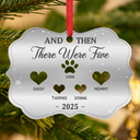 Parents,Pet Couple,Family,Happy,Christmas - And Then There Were Four Couple With Kids Pets - Personalized Metal Ornament