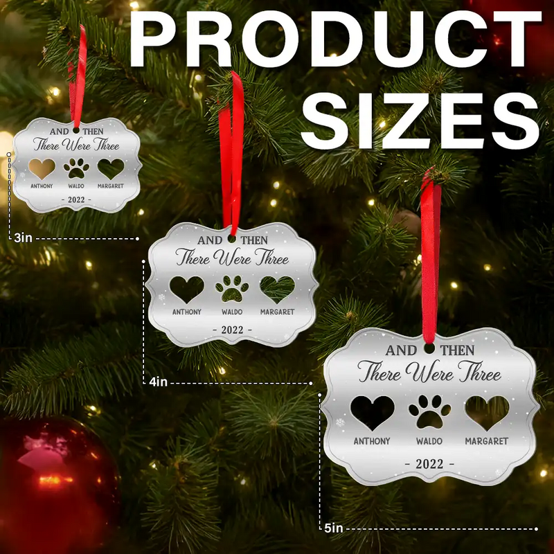 Parents,Pet Couple,Family,Happy,Christmas - And Then There Were Four Couple With Kids Pets - Personalized Metal Ornament