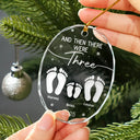 Christmas,Family,Dog Lovers,Cat Lovers,Pet Lovers,Parents,Happy - And Then There Were Four New Baby Dog Cat - Personalized Oval Glass Ornament