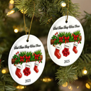 Family,Pet Lovers,Pet Mom,Pet Dad,Pet Couple,Dog Lovers,Dog Couple,Dog Mom,Dog Dad,Cat Lovers,Cat Mom,Cat Dad,Cat Couple,Happy,Christmas,New Dad,New baby,New Mom - And Then There Were Four Stockings Family - 3D Inflated Effect Printed Ornament , Personalized Circle Ceramic Ornament