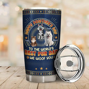 Dog Dad,Cat Dad,Pet Dad,Top Market,Non-Eng,Vector,Adorable - Animate Dog Cat Happy Pawther's Day - Personalized Tumbler